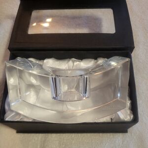 Vintage Rosenthal concave glass candle holder 1970's Art Deco